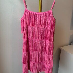 TCEC Hot Pink Fringe Rhinestone Mini Dress Size M